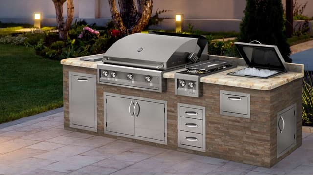 Artisan Outdoor Grill built into a custom island Artisan Outdoor Grill built into a custom island