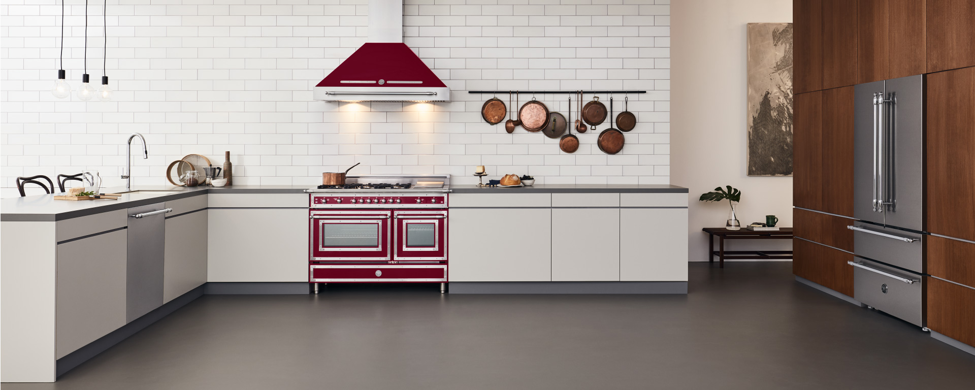 High-end 48-inch range in a custom kitchen High-end 48-inch range in a custom kitchen