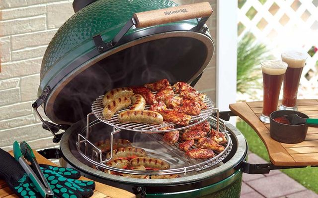Big Green Egg Charcoal Grill Outdoor Setup