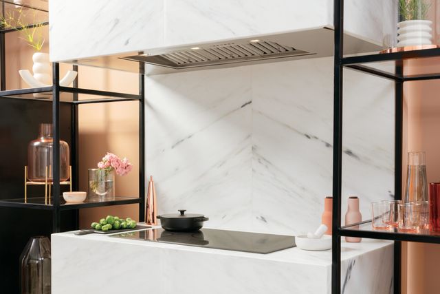 View of a luxury kitchen with a Cafe electric cooktop