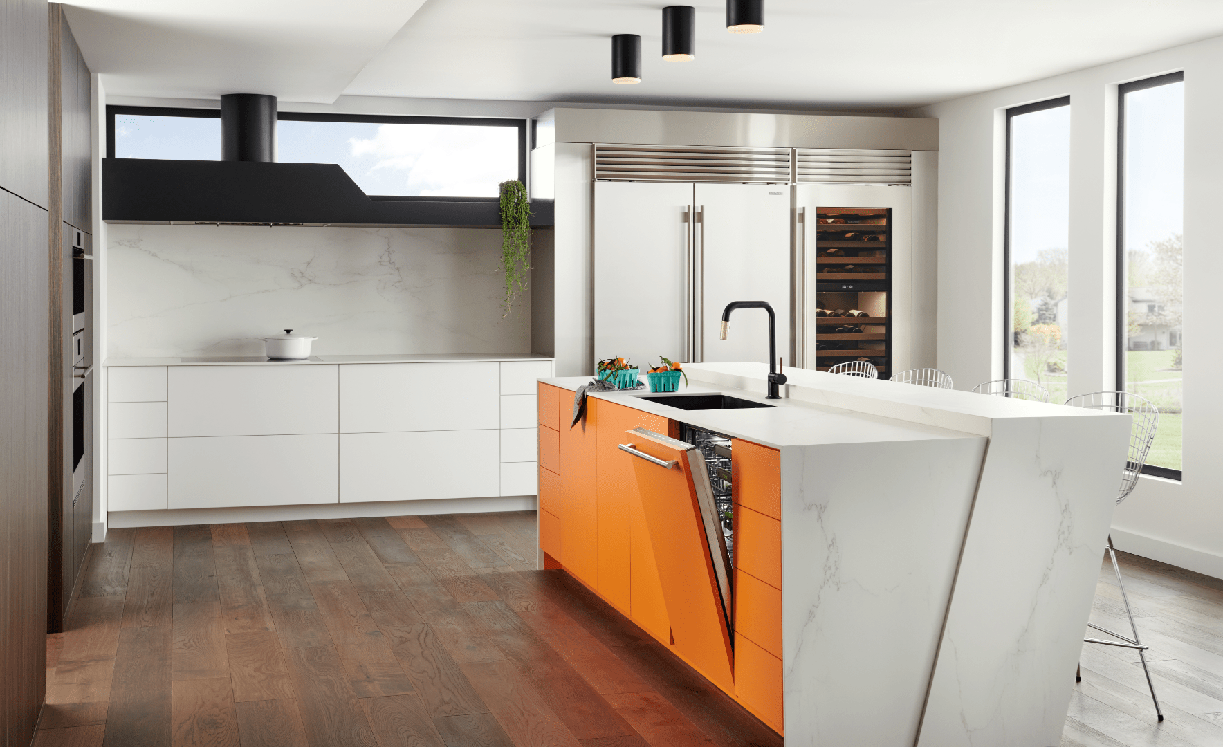 Cove Dishwasher Integration Cove dishwasher seamlessly integrated into a modern, minimalist kitchen.