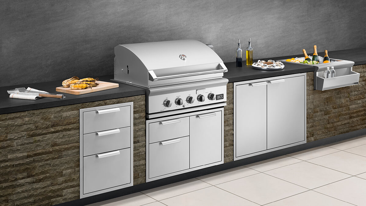 DCS outdoor kitchen storage and design block