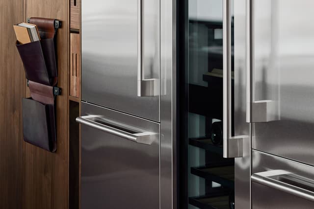 Credit: Fisher and Paykel Close view of a robust Fisher and Paykel refrigerator