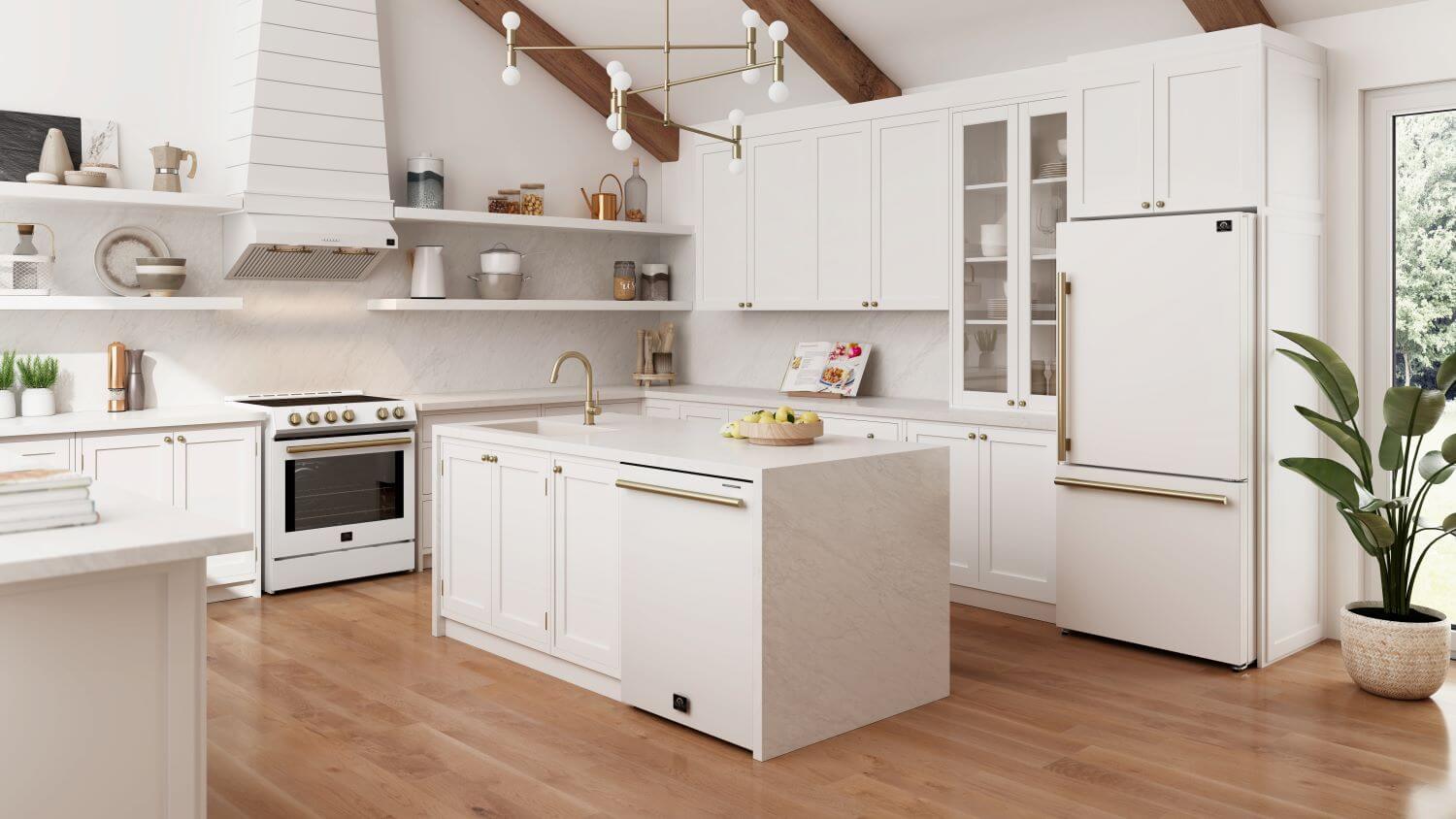 White Kitchen Design Modern White Kitchen with Forno Appliances
