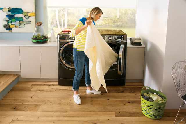 GE right-height design front load washer and dryer