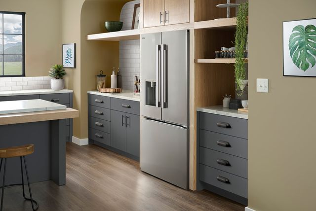 Credit: LG View of a modern kitchen with an LG french door refrigerator with ice maker