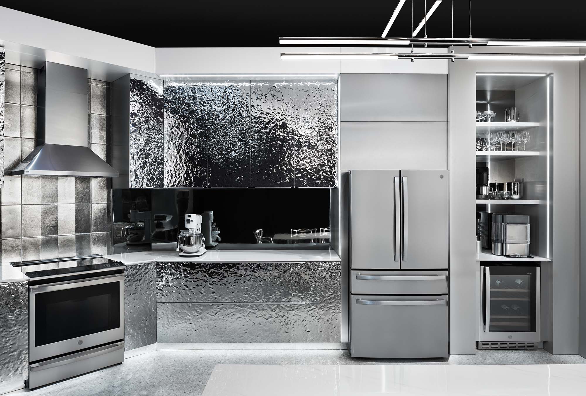 Modern Kitchen with GE Profile Refrigerator Modern Kitchen with GE Profile Refrigerator
