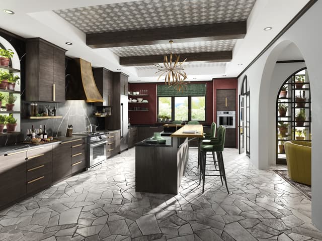 Credit: SKS Front view of a luxury kitchen with SKS appliances