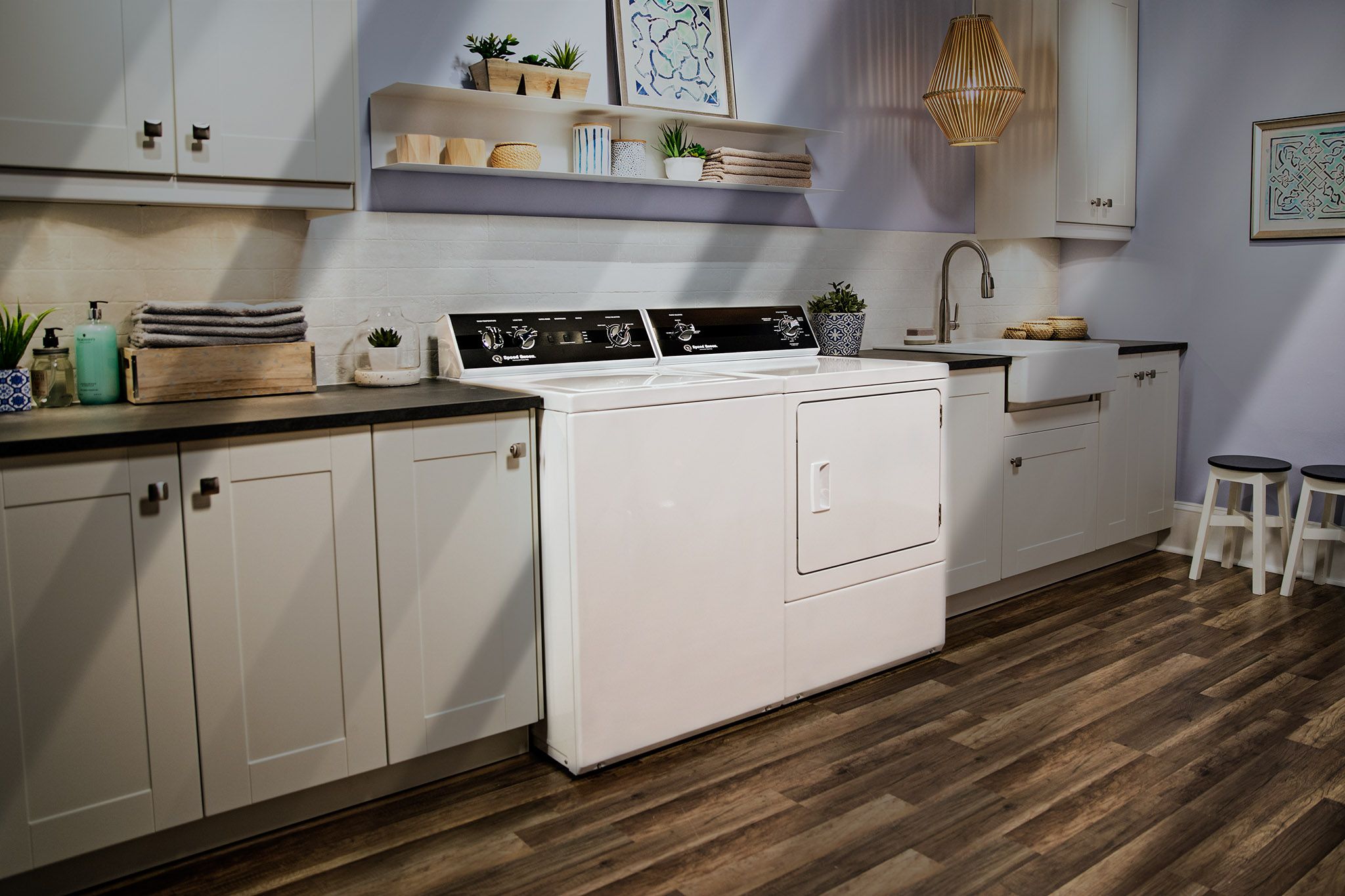 Speed Queen washer showing durable stainless steel wash tub Speed Queen washer showing durable stainless steel wash tub