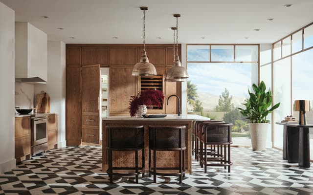 Credit: Sub-Zero View of a luxury kitchen with panel ready appliances from Sub-Zero and Wolf