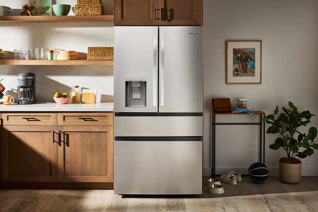 Whirlpool French Door Refrigerator in Kitchen Whirlpool French Door Refrigerator in Kitchen