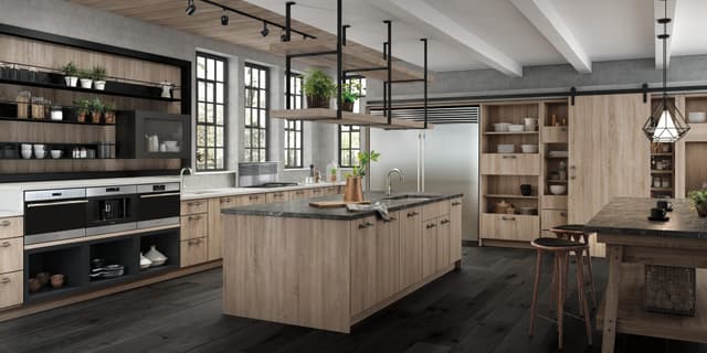 Kitchen Showcasing a Wolf E Series Transitional 24" Stainless Steel Single Electric Wall Oven Luxury kitchen with multiple Wolf wall ovens