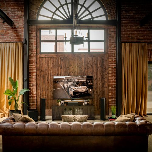 Living Room with Klipsch Speakers