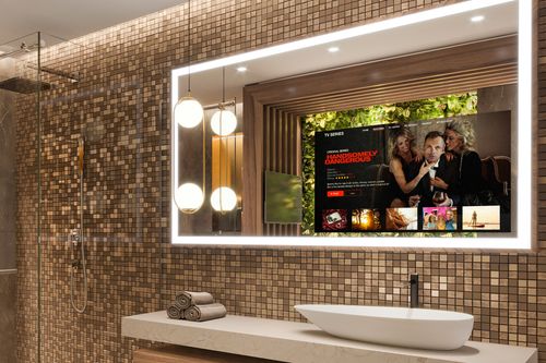 Master Bath with Mirror TV