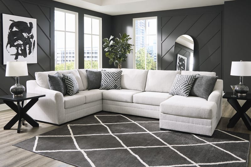 A black and white living room