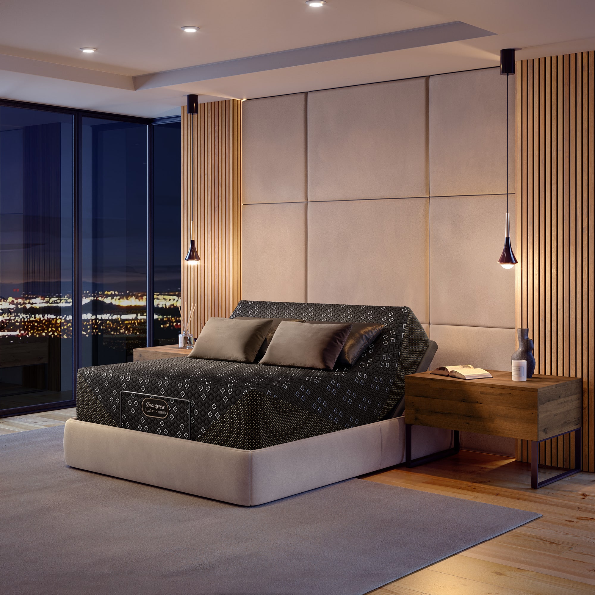 Beautyrest Black Hybrid Mattress on an Adjustable Foundation