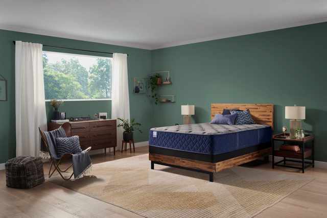 Sealy TT Soft Queen Mattress styled in a bedroom