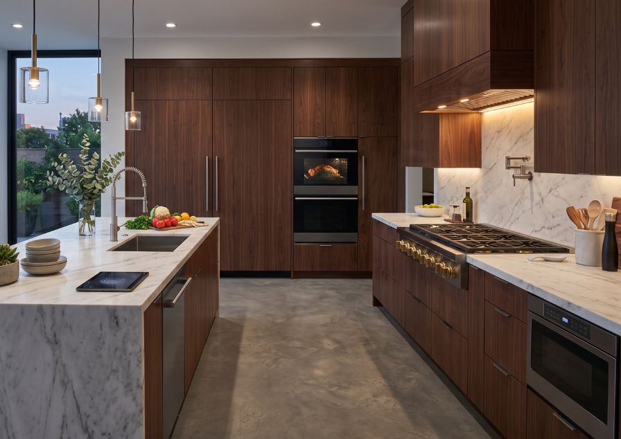 sophisticated kitchen layouts featuring luxury appliances