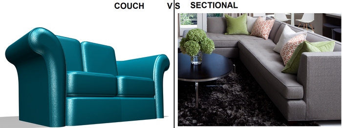 couch vs sectional sofa split down the middle