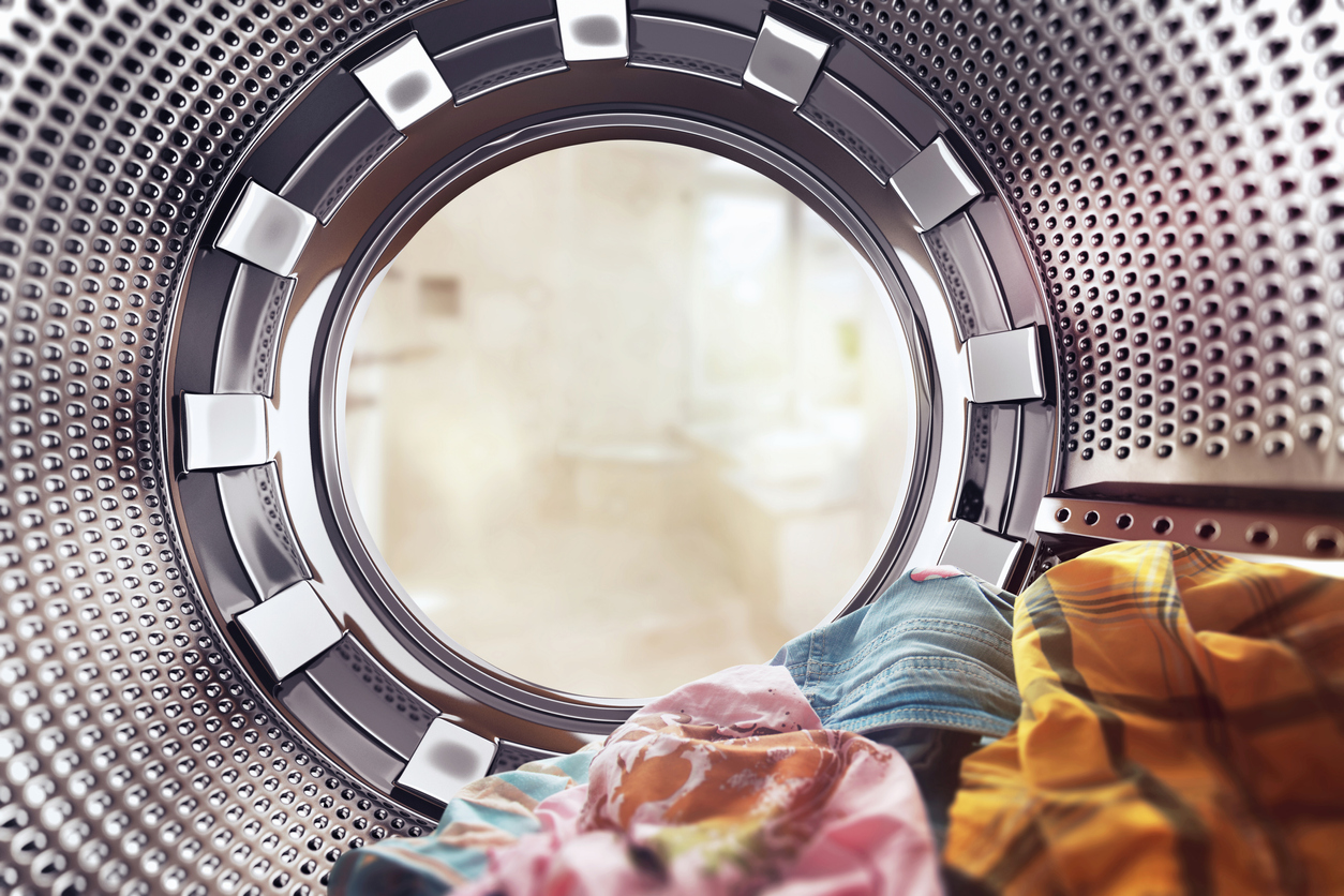 interior shot of front-load washer