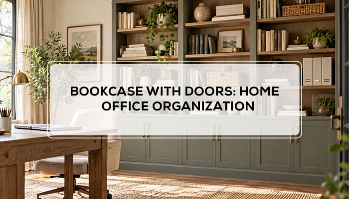 Bookcase with Doors: Home Office Organization