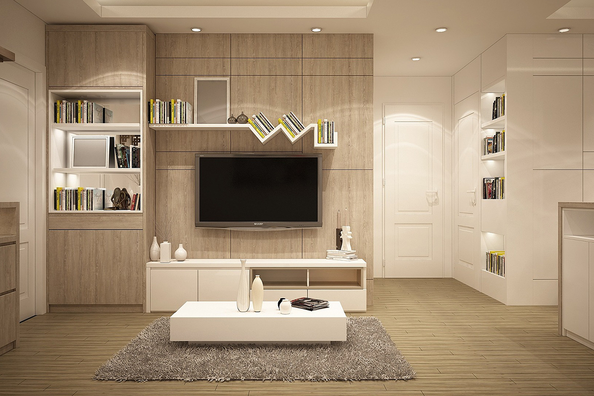 Living Room With TV Above Fireplace