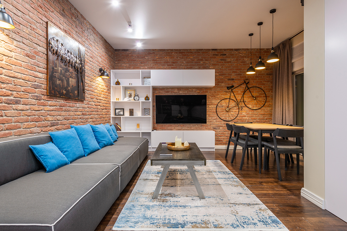 Unique Lighting Fixture In Living Room