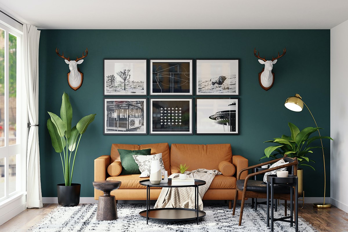 Family Room With TV As Focal Point In The Center Of The Room