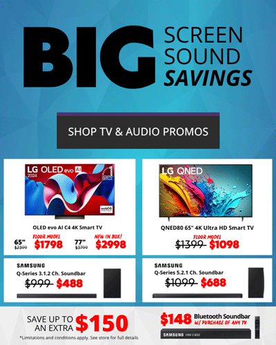 Get the best prices on TV and Home Audio with flash sales, floor model clearance, and pre-black Friday deals!