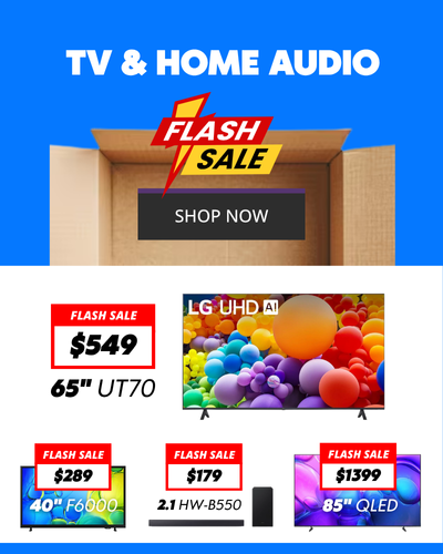 PRIME DEALS with FLASH SALES on TV and Home Audio at Solomons Furniture and Appliances