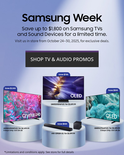 Get eh best prices on TV and Home Audio with flash sales, floor model clearance, and pre-black Friday deals!