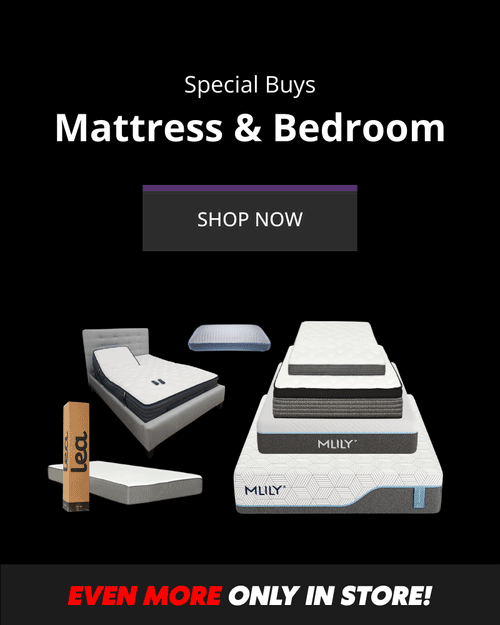 Save even more on SPECIAL BUY mattresses, bedroom furniture and sleep accessories