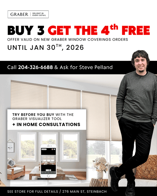 BUY 3 GET THE 4TH FREE with Graber Window Coverings From Solomons - ENDS JULY 30th, 2026