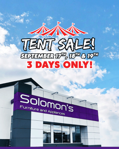 Save BIG at Solomons Tent Sale from September 17th to 19th