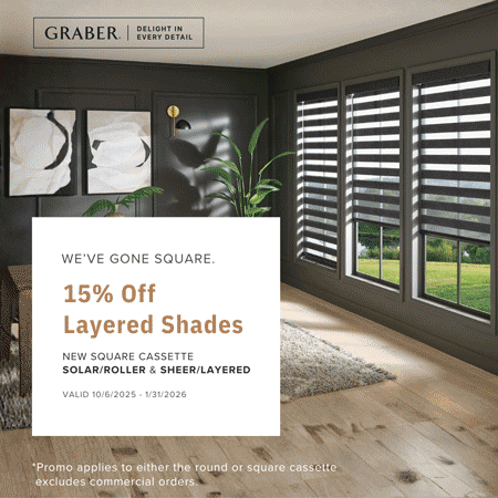 Save 15% on Graber Square Cassette Layered Window Shades