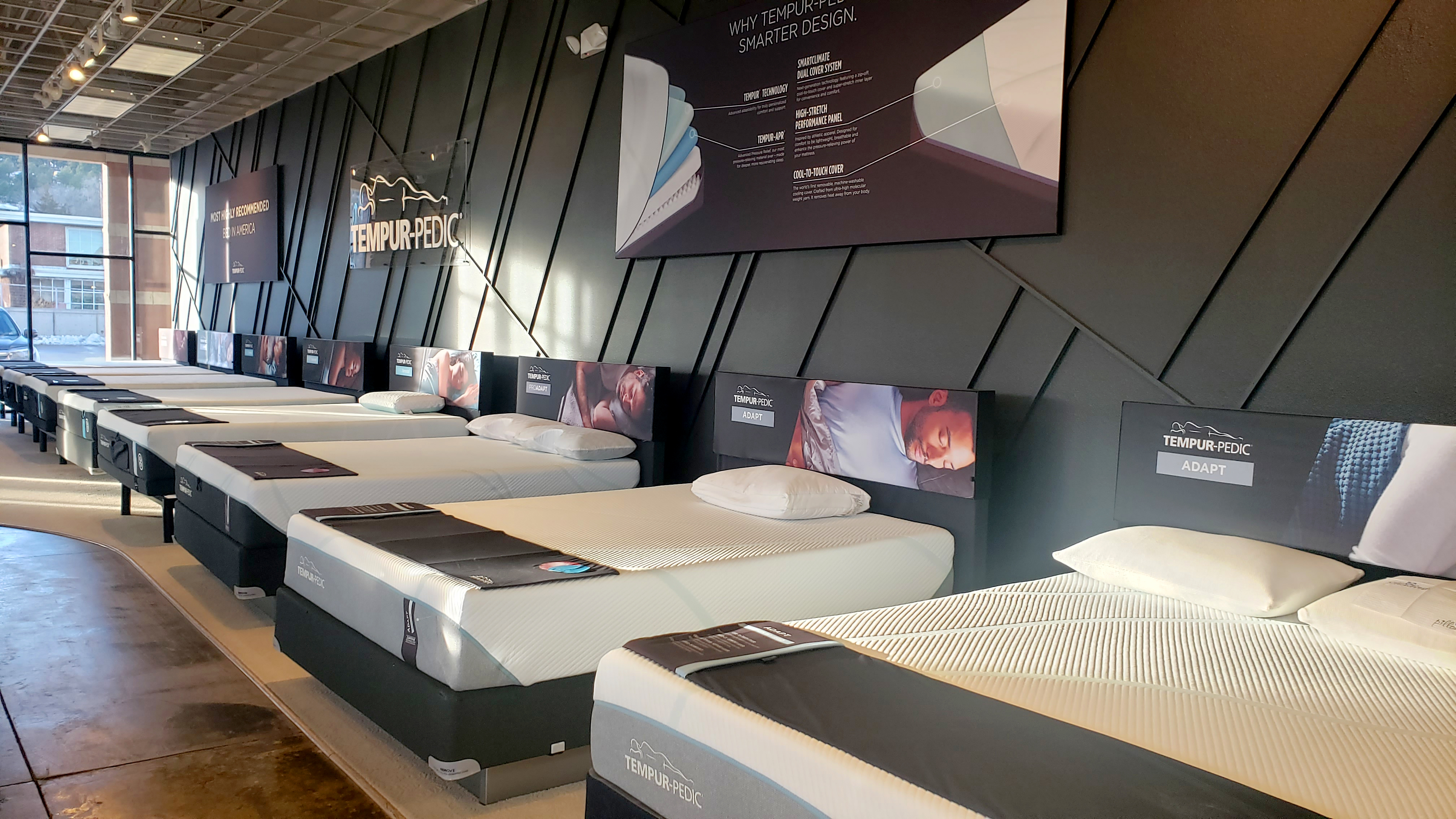 Tempur-Pedic showroom display at Simply Sleep Better