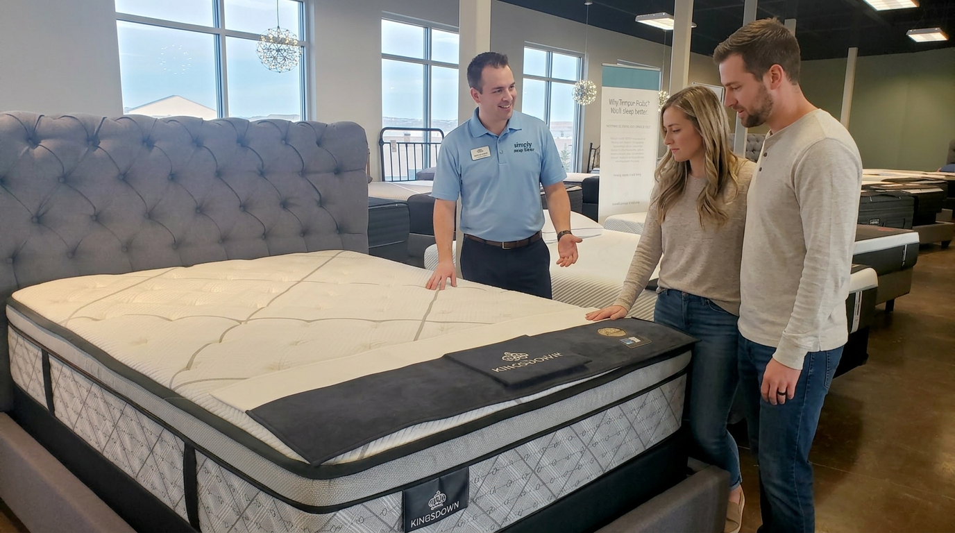 Simply Sleep Better sleep expert helping a customer