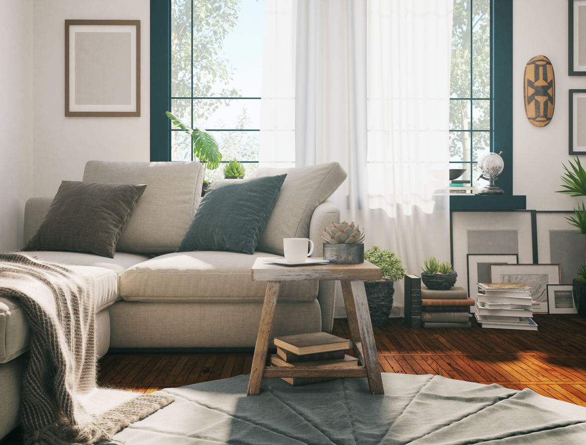 living room with natural light