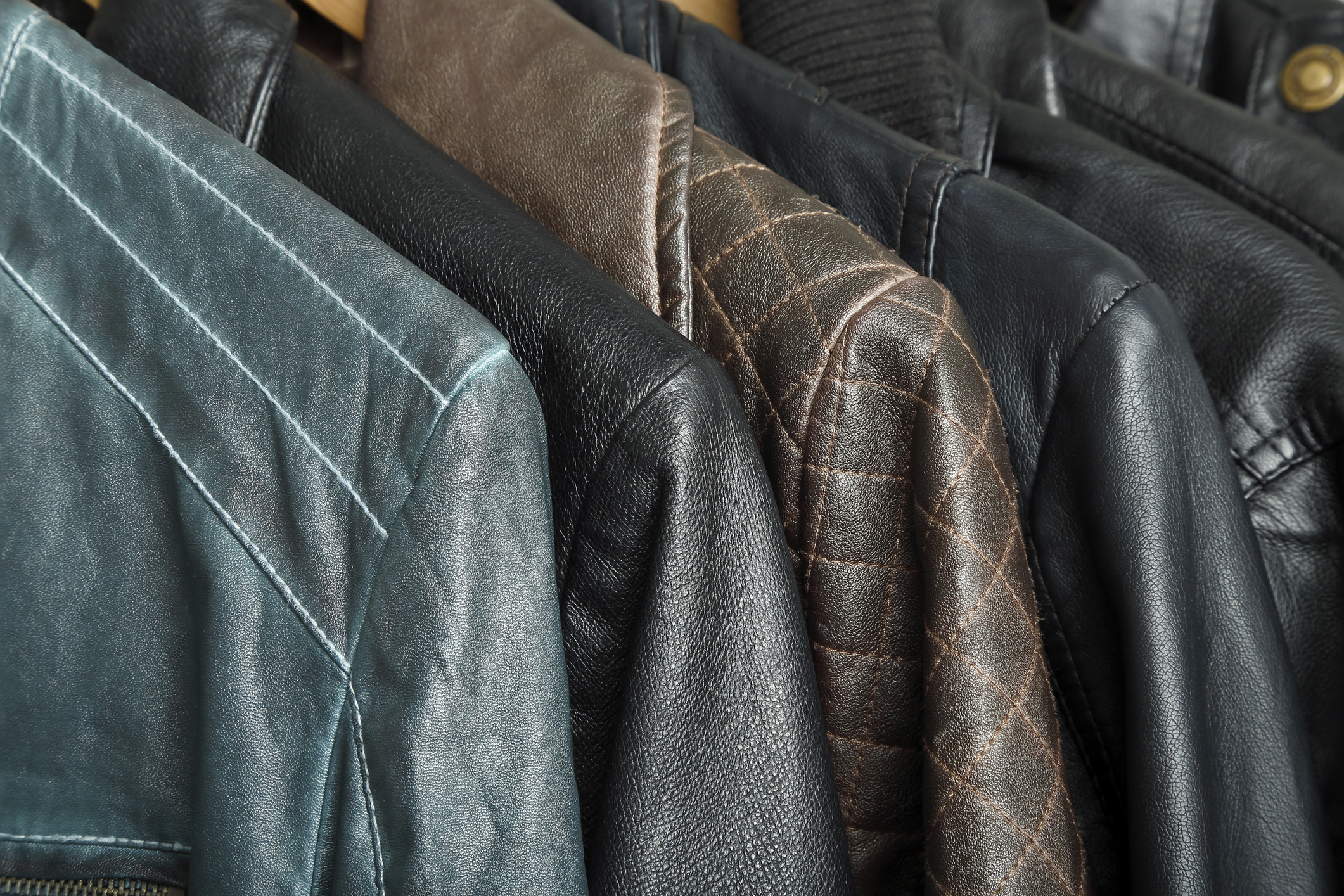 row of leather jackets