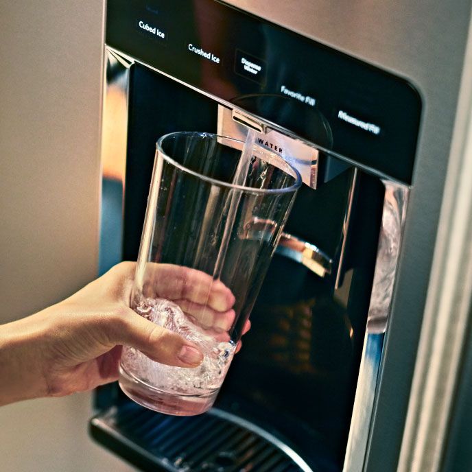 Ice and water dispenser
