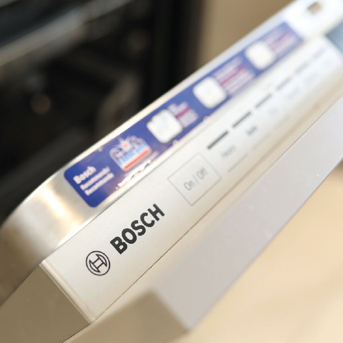 Open Bosch dishwasher.