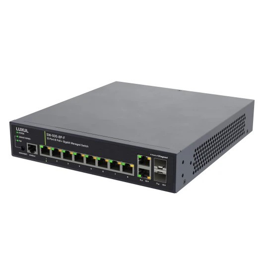 Luxul SW-505-8P-F Front-Facing Ports - Managed Switch