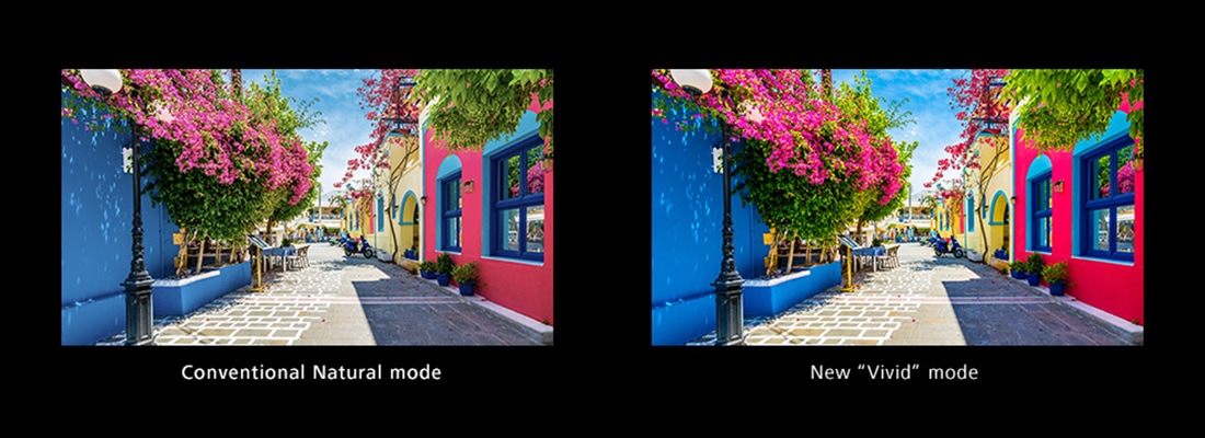 Conventional Natural Mode vs New Vivid Mode