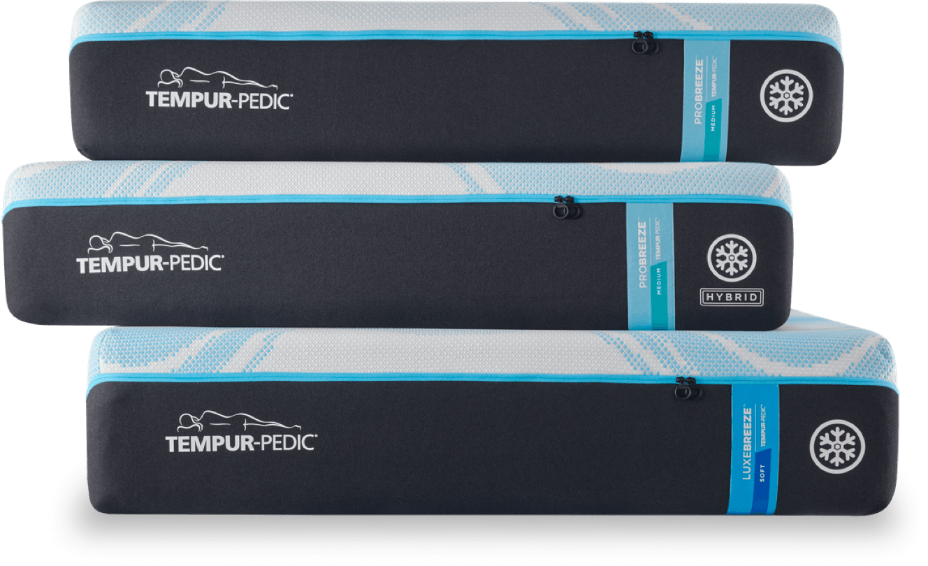 Tempur-Pedic Breeze Line Mattresses Stacked