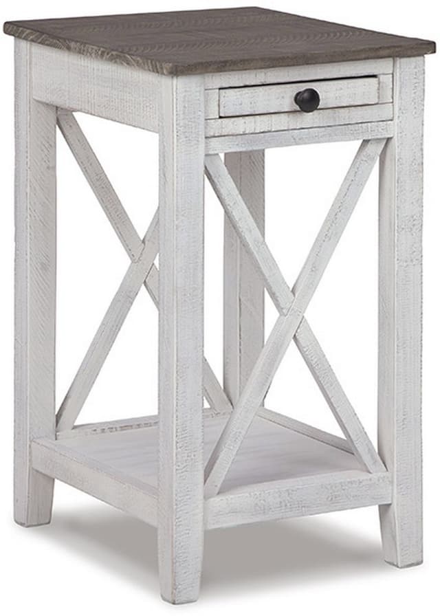 Signature Design by Ashley® Adalane Brown Top Accent Table with White Base-0