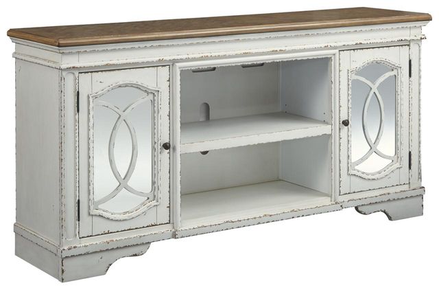 Signature Design By Ashley Realyn Chipped White Extra Large Tv