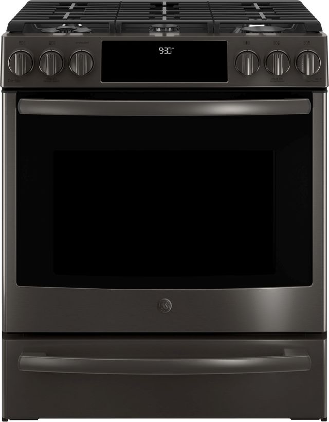 Ge Profile 30 Black Stainless Steel Slide In Front Control Gas