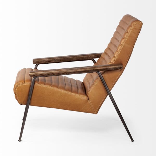 Mercana Grosjean Tan Leather Wrap Accent Chair-2