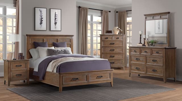 Intercon Alta Harvest Brown Queen Storage Bed-1