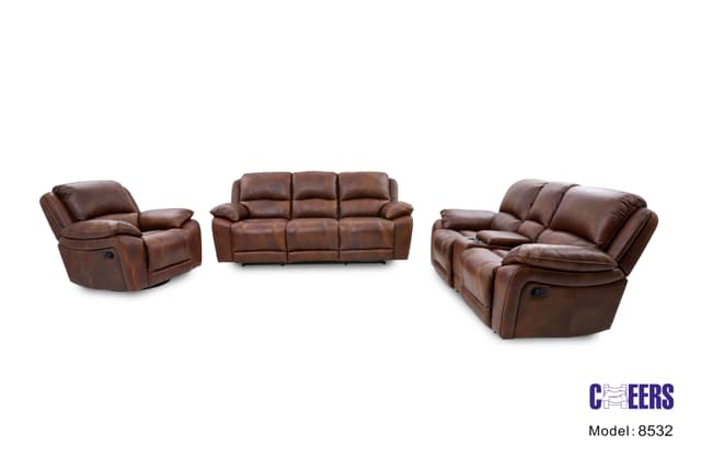 Cheers Leather Power Headrest Reclining Sofa-3